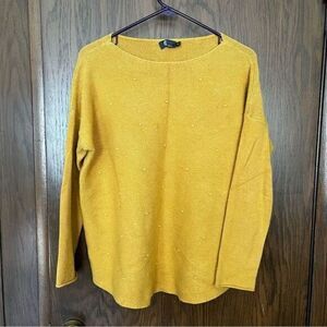 M Made in Italy Mustard Scoop Neck Sweater